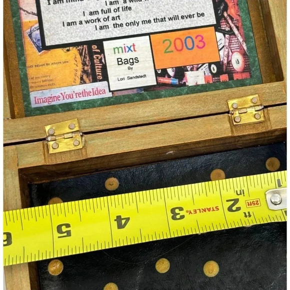 Mixt Bags By Lori Sandstedt Custom Made Cigar Box Bag Multicolor Size 6 x 4.5 - Picture 3 of 13